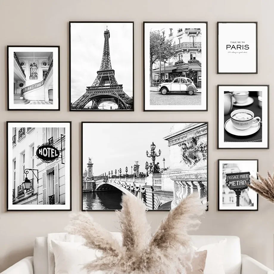 Home Decor Store - Serviette de Paris noire et blanche,