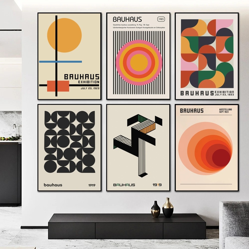 Home Decor Exhibition - Affiche d'exposition géométrique Bauhaus (peinture 2D