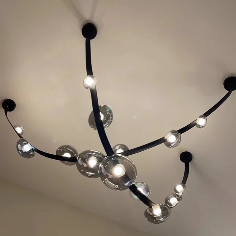 Plafonnier LED en cuir et verr - Home Decor Exhibition avis et prix