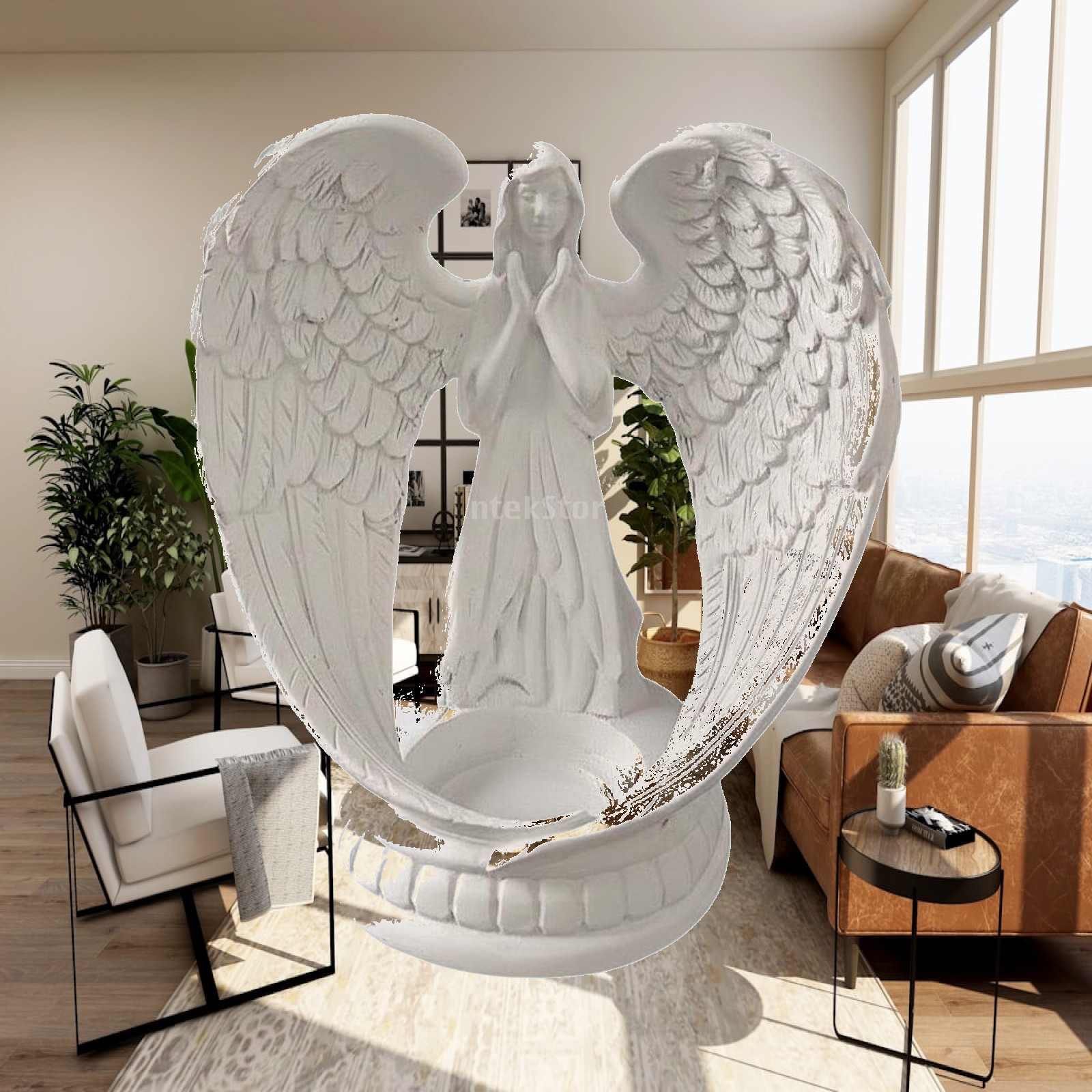 Statue d'ange en résine blanch - Home Decor White avis et prix