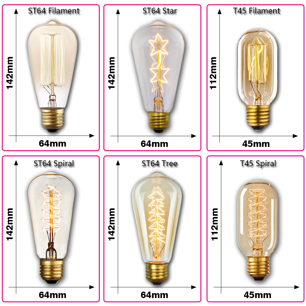 Ampoule Edison rétro E27 40W 2 - Home Decor Light avis et prix
