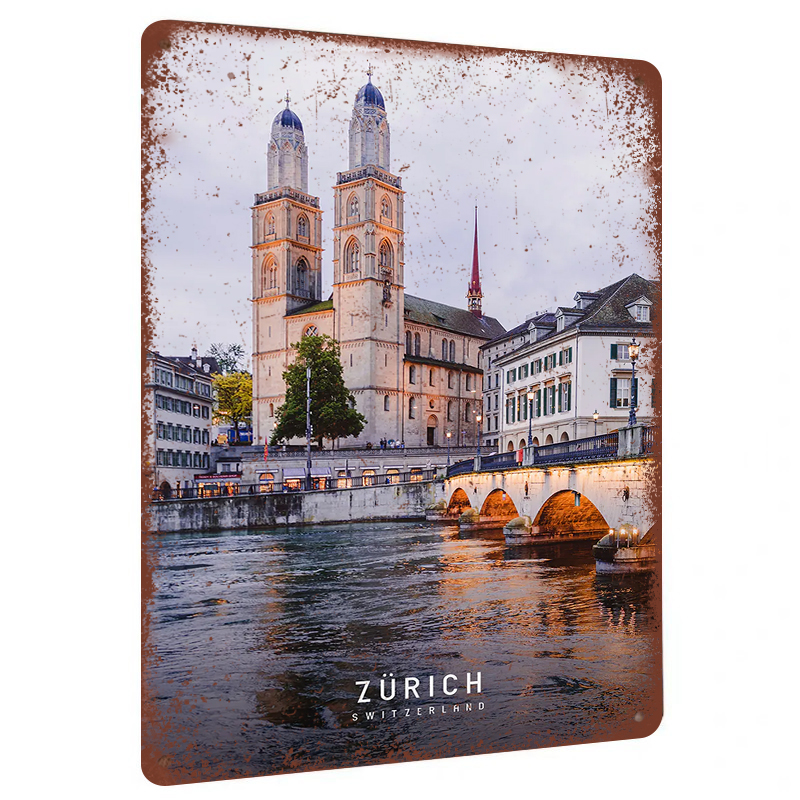 Zurich suisse repère métal mur - Home Decor Zurich avis et prix